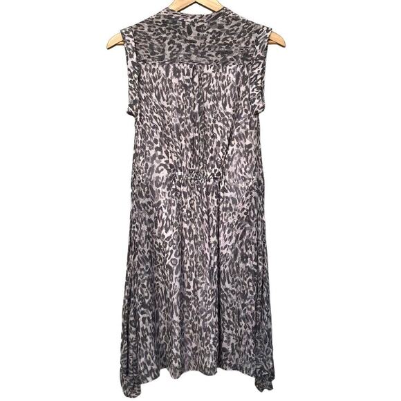 All Saints Clari Kara Dress Animal Print Asymmetric Lightweight Size Small - Picture 3 of 6